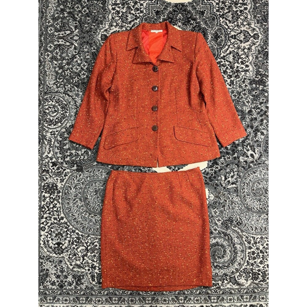 Women’s Vintage 90s Yves Saint Laurent Rive Gauche Tweed Blazer Suit Size 38